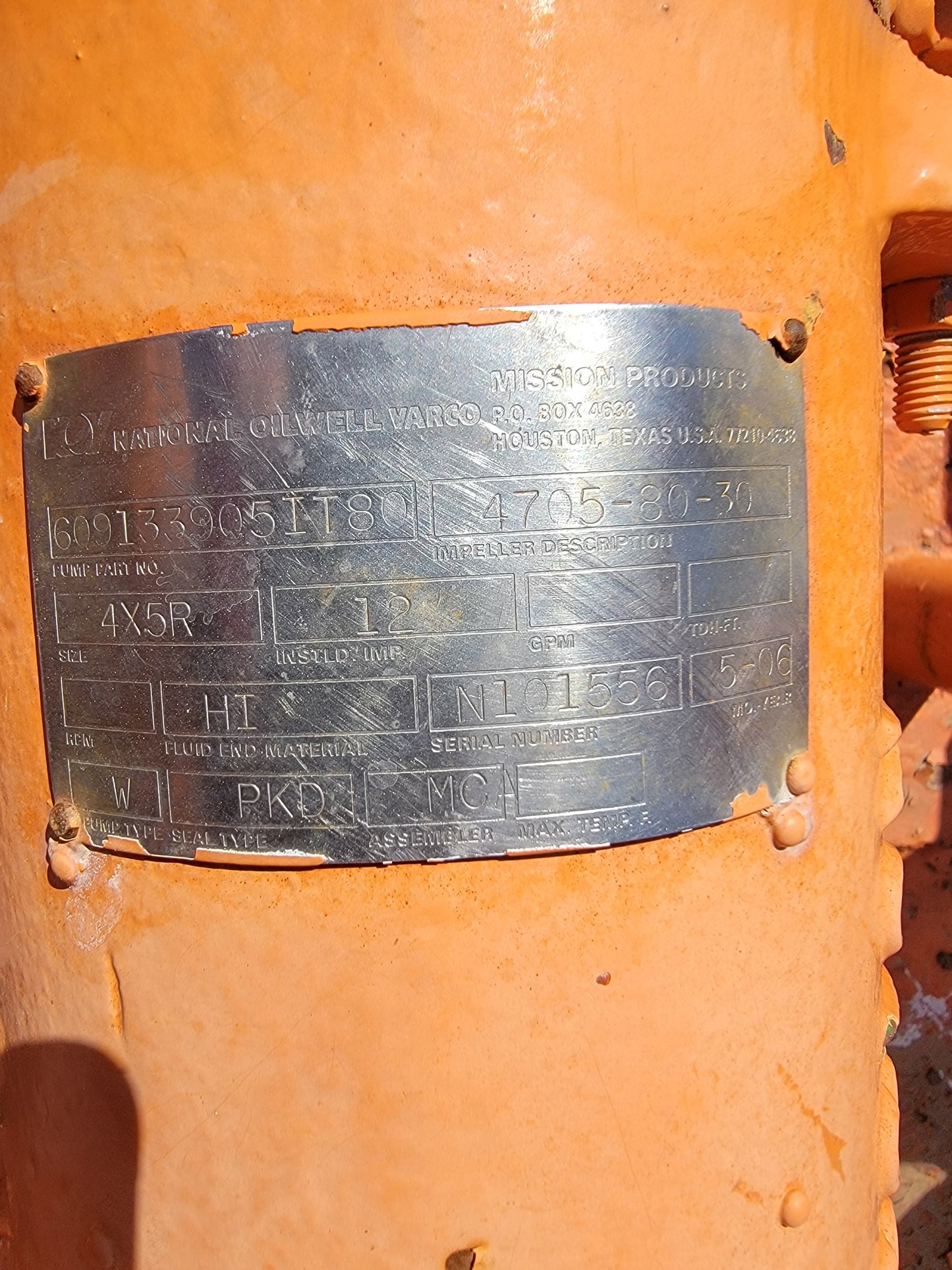 2006 Gardner Denver PAH Triplex Mud Pump