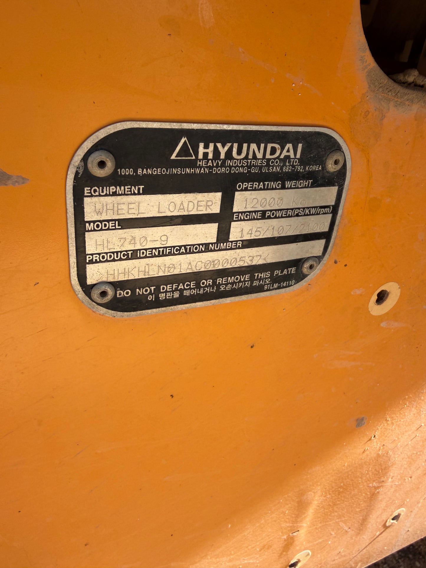 2010 Hyundai HL740-9 Front End Loader