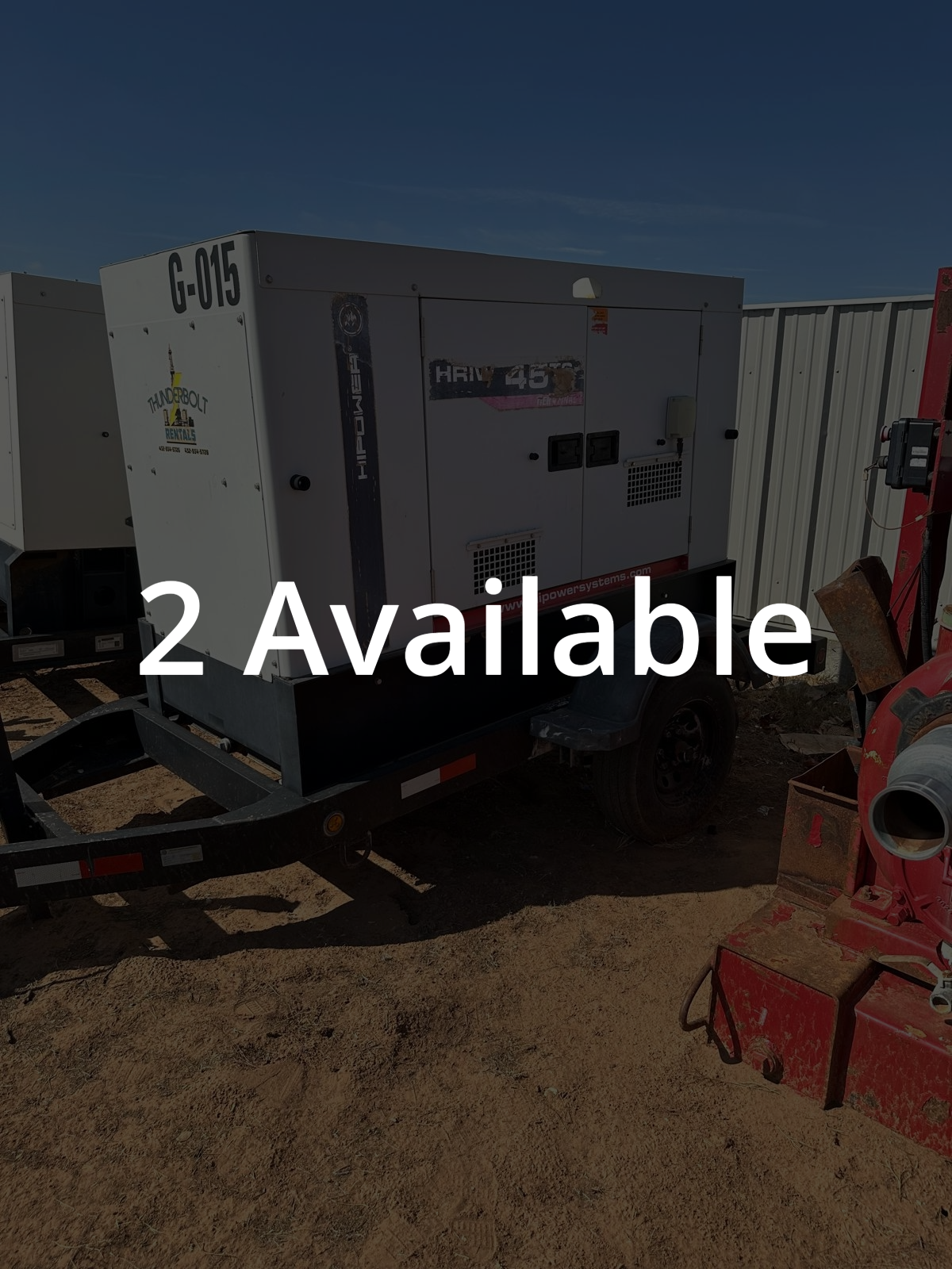 2018 Hipower Trailer Mounted Generator 45kw