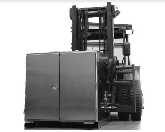iFast Fully Autonomous Pressure Test Unit: A compact, futuristic-looking device with digital displays and control panels, designed for automated pressure testing in industrial settings.