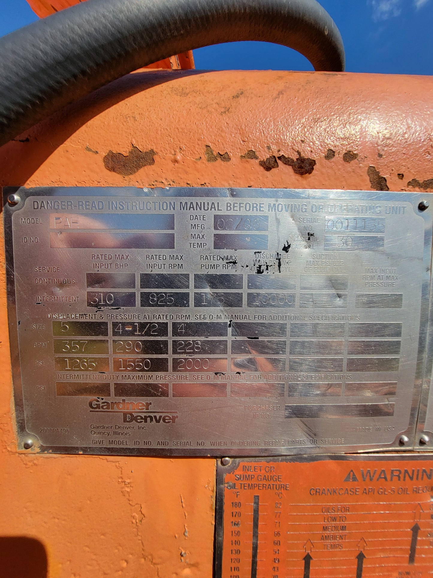 2006 Gardner Denver PAH Triplex Mud Pump