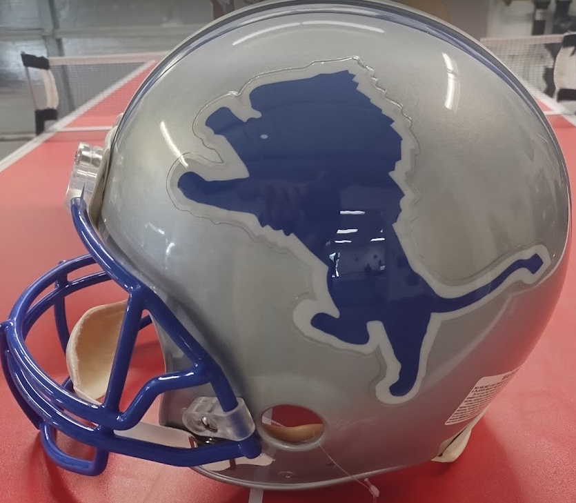 Signed Barry Sanders Helmet - Authentic NFL Memorabilia, Perfect for Sports Collectors and Fans