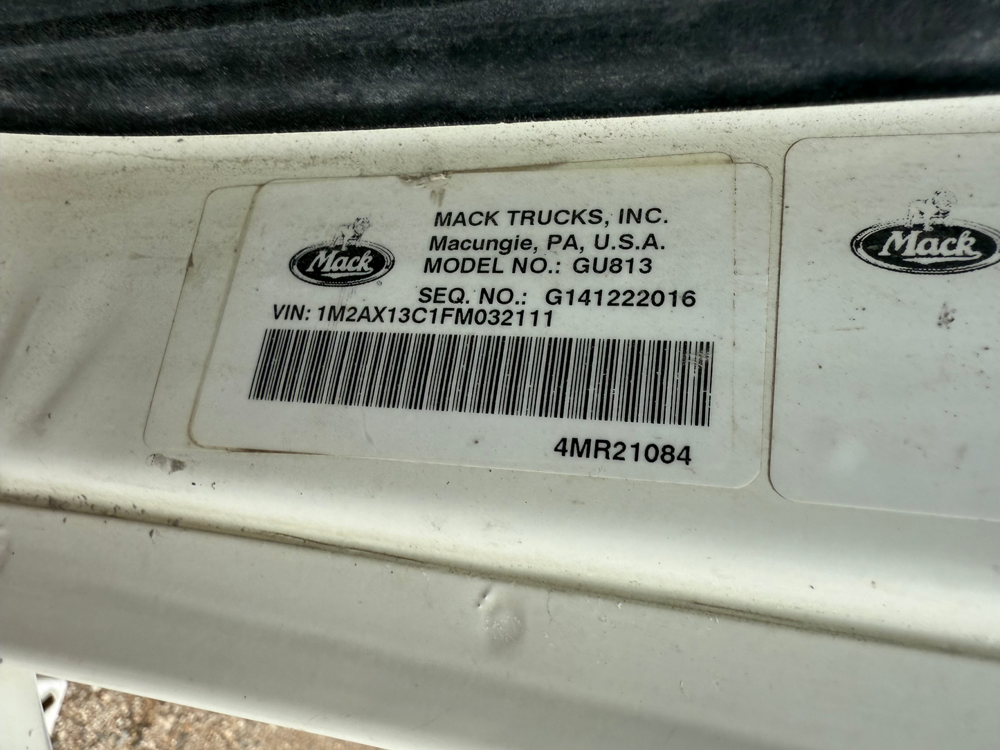 2015 Mack Granite GU813