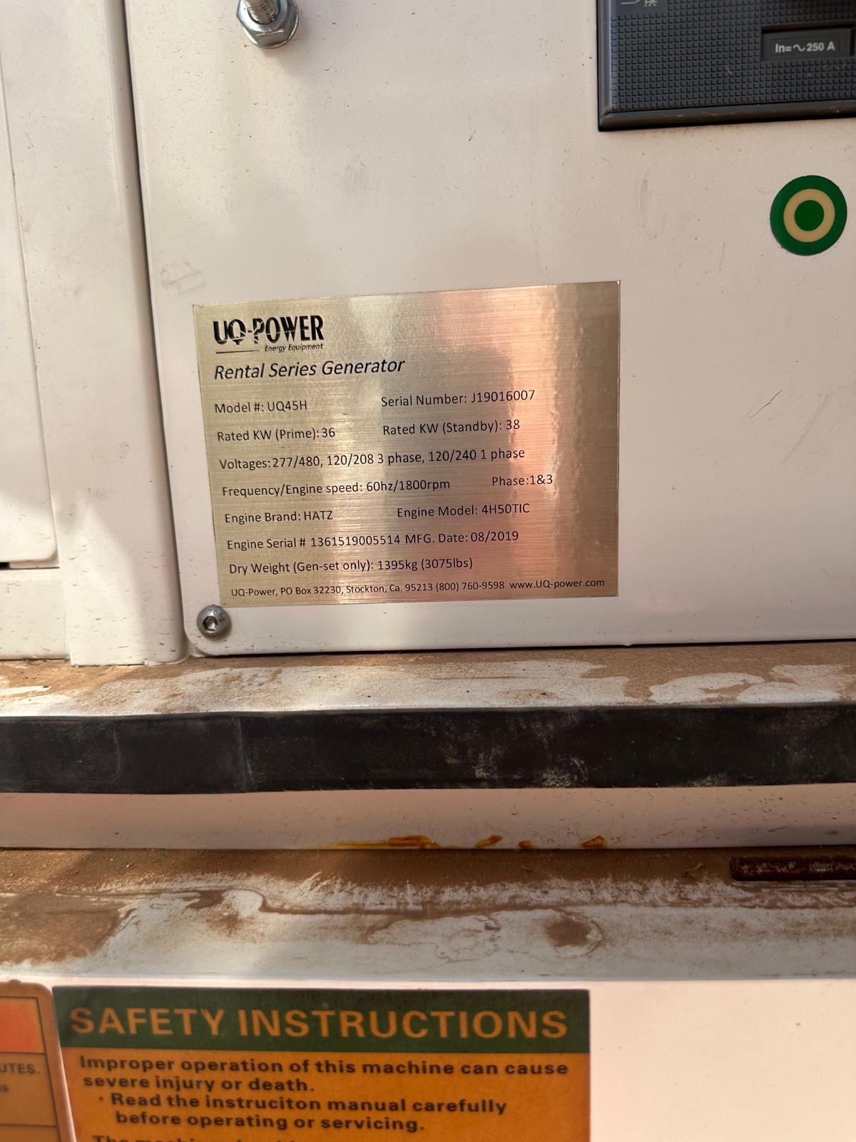 Ultraquip 45kw Trailer Mounted Generator